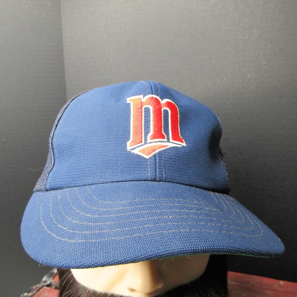 Minnesota Twins MLB Trucker Hat Cap Blue Red Logo Adjustable Snapback OSFM Fan
